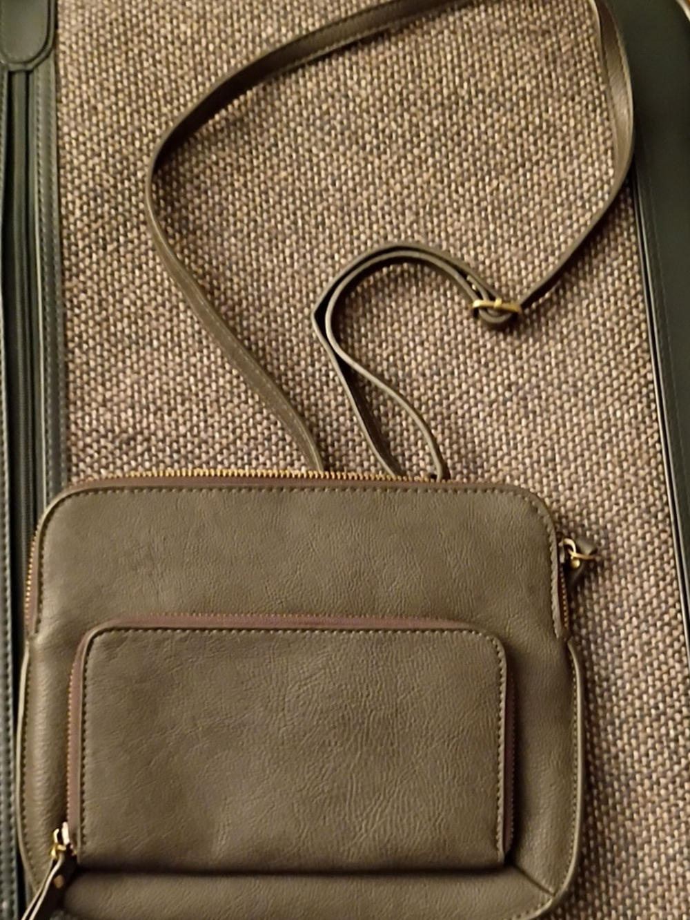 Joy Susan Crossbody Vegan Leather Taupe